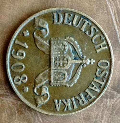 1 Heller 1908J German East Africa Good Condition rare