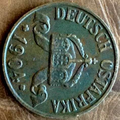 1 Heller 1908J German East Africa Good Condition rare