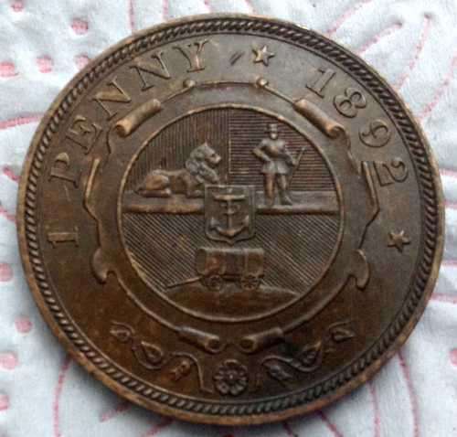 ***Bargain***Rare 1892 ZAR 1 Penny Coin Low Mintage