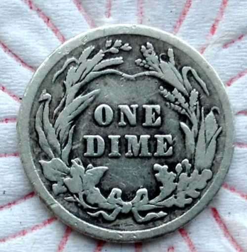 1913 Barber Silver Dime 10 Cent Coin