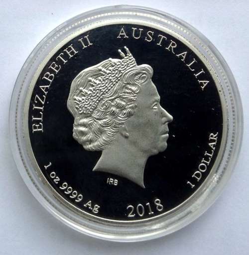 1 oz Silver/Steel Lunar Dog Australia - Lunar 2018 Silver Plated in Capsule
