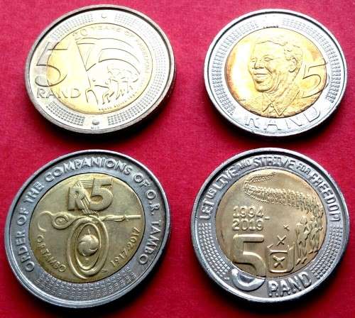 R5 - Five Rand Commemorative Mixed Coins AU-UNC, One Bit Takes the Lot