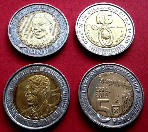 R5 - Five Rand Commemorative Mixed Coins AU-UNC, One Bit Takes the Lot