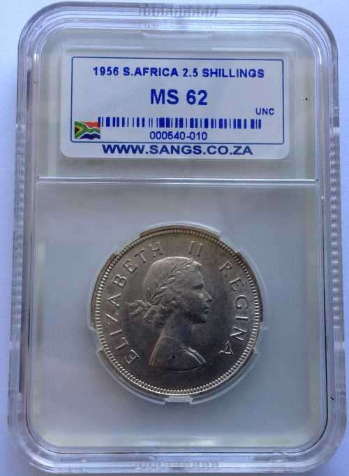 1956 South Africa 2 1/2 Shilling Silver  Coin
