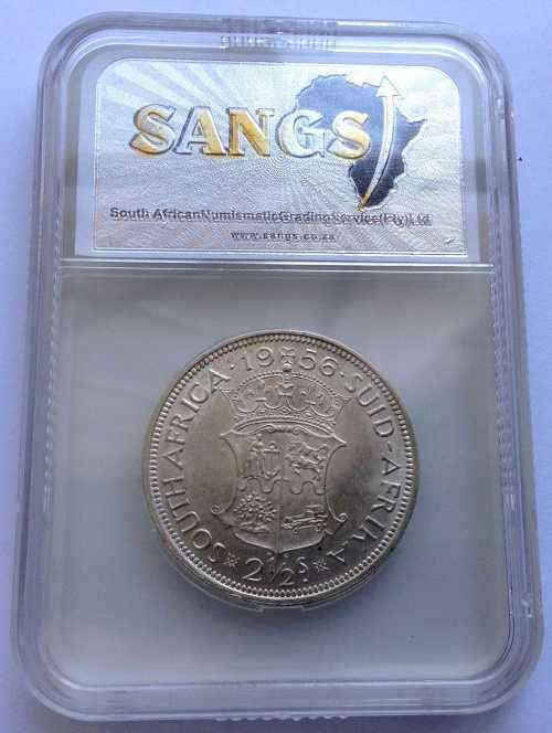 1956 South Africa 2 1/2 Shilling Silver  Coin