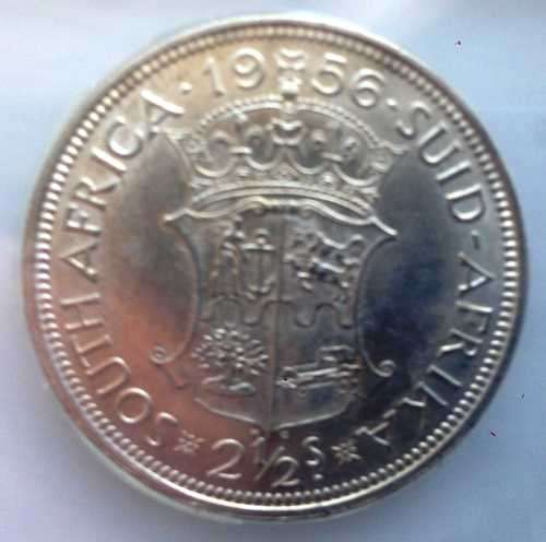 1956 South Africa 2 1/2 Shilling Silver  Coin