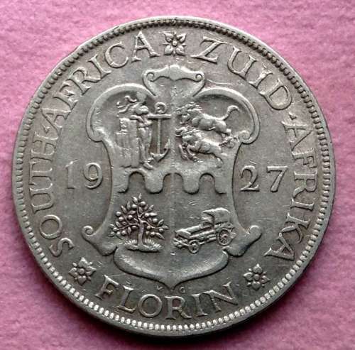 1927 SAU Silver  Florin /2 Shilling  Scarce