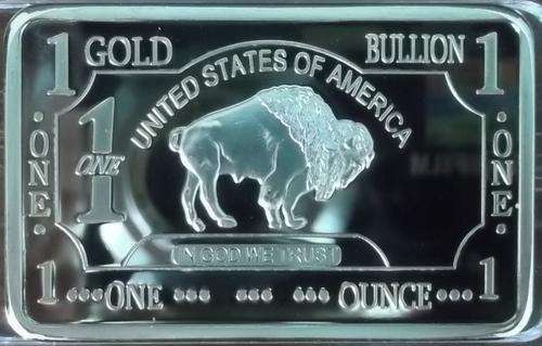 1OZ-BUFFALO-100-Mills-999-24K-Pure-Gold-Layered-Bar *NEW*