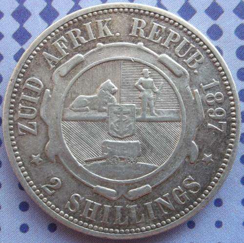 ZAR 2 Shilling 1897 rare, good Grade Bargain