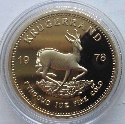 1978  SOUTH AFRICAN KRUGERRAND 24k GOLD PLATED COIN, NOT SOLID GOLD.