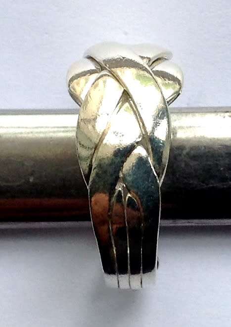 4 Band Handmade Puzzle Ring 925 Sterling Silver Interlocking Knott Ring, Women, Men, Unique Gift. Si