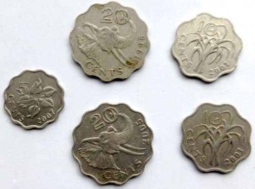 Swaziland Coins mixed dates one bid takes the lot