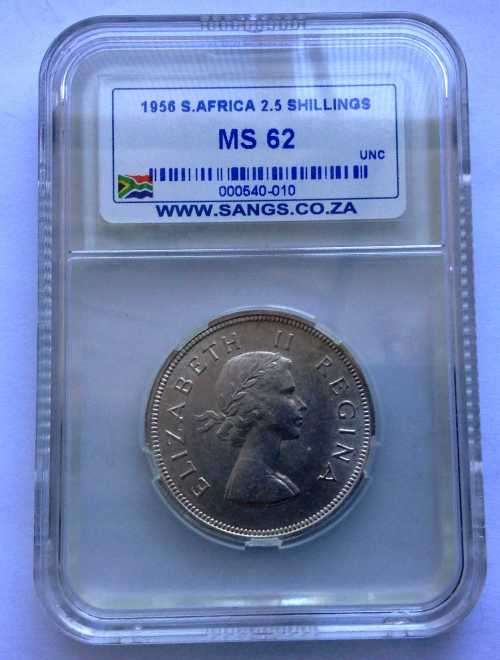 1956 South Africa 2 1/2 Shilling Silver  Coin