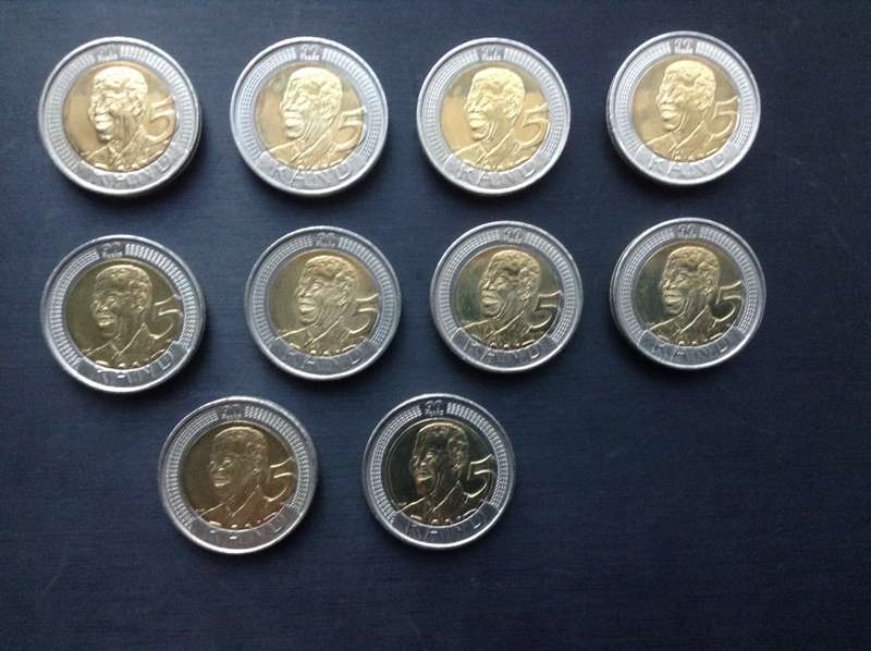 20 X Top Mixed 5 Rand Coins A/UNC  incl. used  collection book.