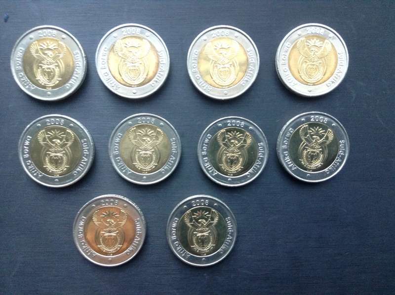 20 X Top Mixed 5 Rand Coins A/UNC  incl. used  collection book.