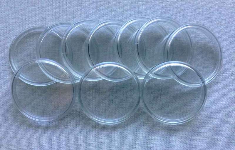 Clear Round Coin Capsules inside (39 mm) 60 available - Rand 3 each