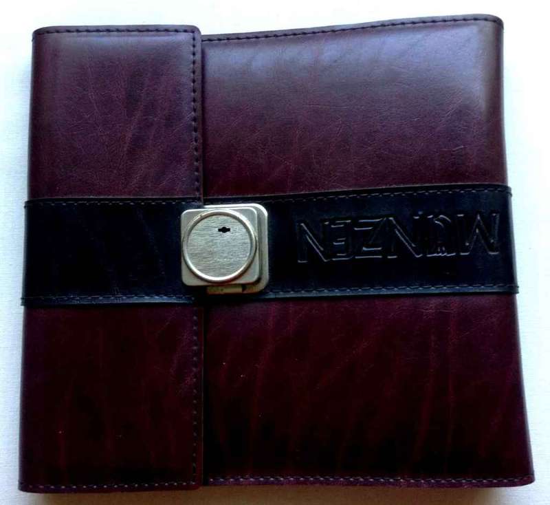 Coin Album, lockable,  280mm x 260mm, only 4 pages in good condition