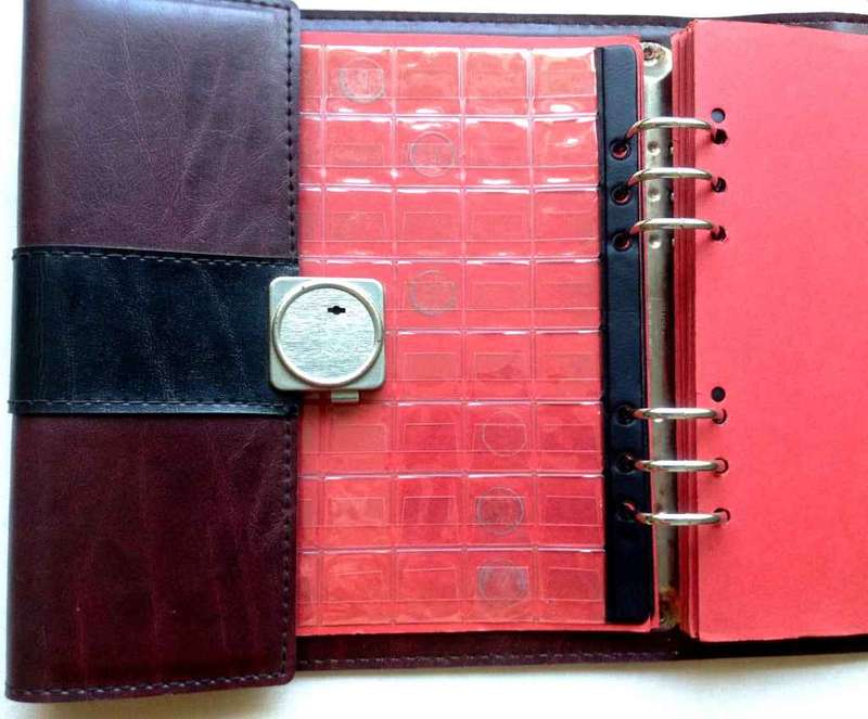 Coin Album, lockable,  280mm x 260mm, only 4 pages in good condition