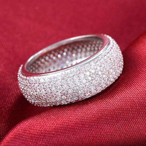 (R1600.00) ***ELEGANT*** WOMAN ROUND CUT SAPPHIRE 925 (STAMPED) SILVER RING SIZE 8 (SA Q)