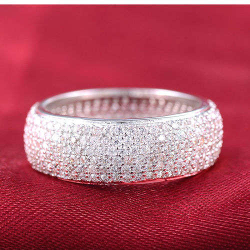 (R1600.00) ***ELEGANT*** WOMAN ROUND CUT SAPPHIRE 925 (STAMPED) SILVER RING SIZE 8 (SA Q)