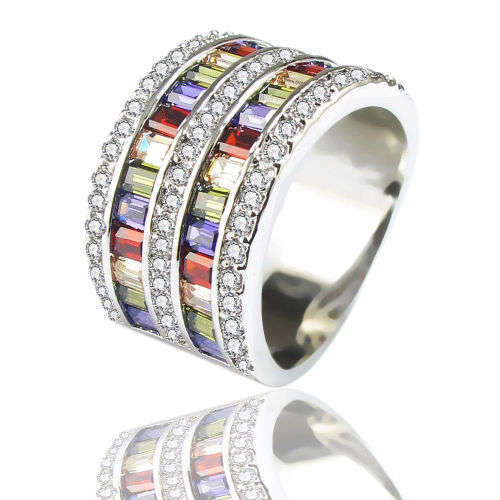 (R1800.00) WOW!!!! MORGANITE TOPAZ GARNET AMETHYST RUBY 925 (STAMPED) SILVER RING SIZE 9 (SA R)
