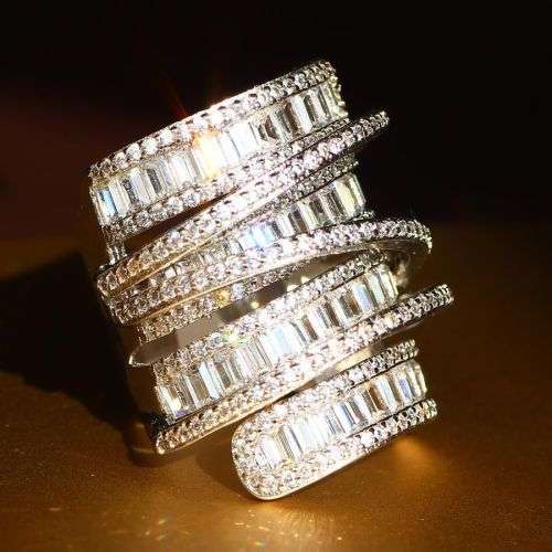 *****WOW!!!!***** 2.55ct SAPPHIRE& ZIRCON STATEMENT 925 (STAMPED) SILVER RING SIZE 7 1/2 (O 1/2)