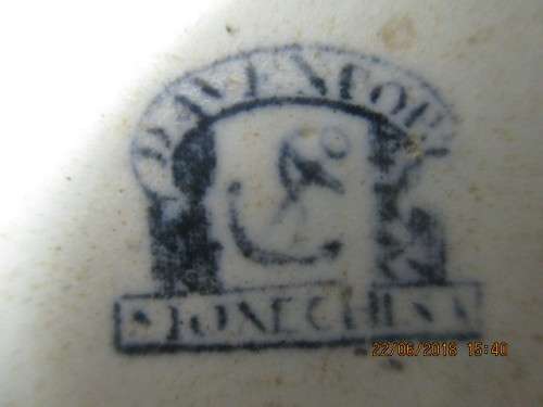 Davenport blue & white bone china Jug - 152 mm high