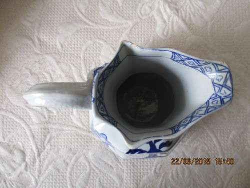 Davenport blue & white bone china Jug - 152 mm high