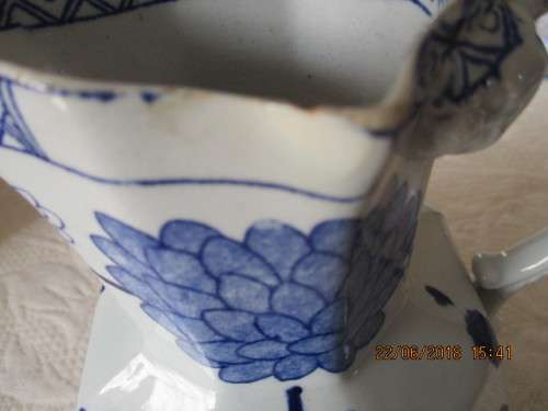 Davenport blue & white bone china Jug - 152 mm high