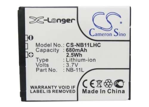 Camera Battery  CS-NB11LHC  for  CANON ELPH 110  HS etc.