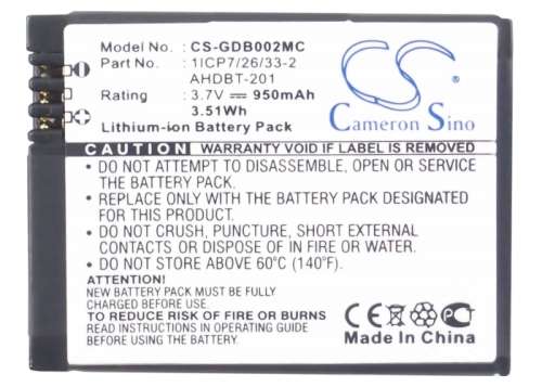 Camera Battery  CS-GDB002MC  for  GOPRO Hero 03 etc.