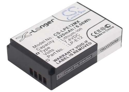 Camera Battery  CS-LPE12MX  for  CANON LP-E12