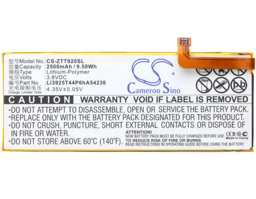 Mobile, SmartPhone Battery  CS-ZTT920SL  for  ZTE Blade S7 etc.