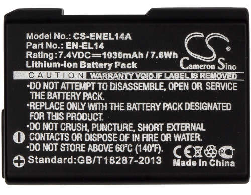 Camera Battery  CS-ENEL14A  for  NIKON EN-EL14