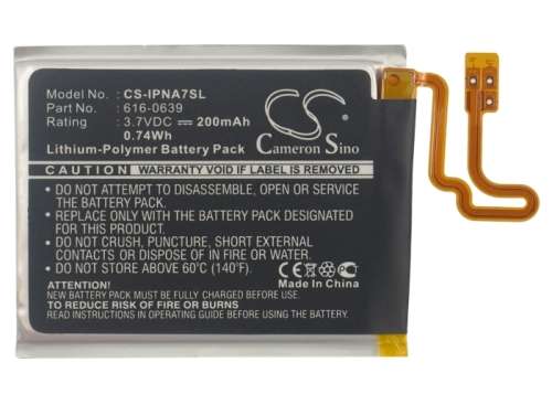 MP3, MP4, PMP Battery  CS-IPNA7SL  for APPLE iPod Nano 7 etc.