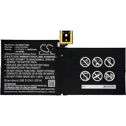 Tablet Battery CS-MIS179SL for MICROSOFT Surface Pro 5 etc.