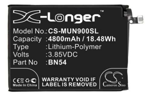 Mobile, SmartPhone Battery     CS-MUN900SL   for  XIAOMI NOTE 9 BN54  etc.