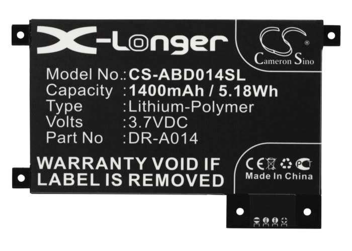 Ebook, eReader Battery CS-ABD014SL for AMAZON D01200 DR-A014 etc