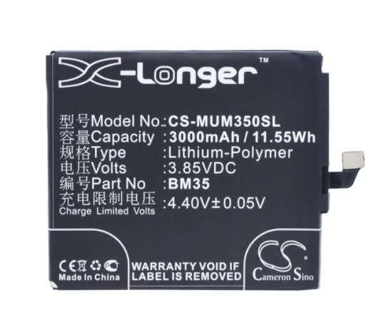 Mobile, SmartPhone Battery  CS-MUM350SL  for  Mi 4c and Mi 4c Dual SIM  BM35