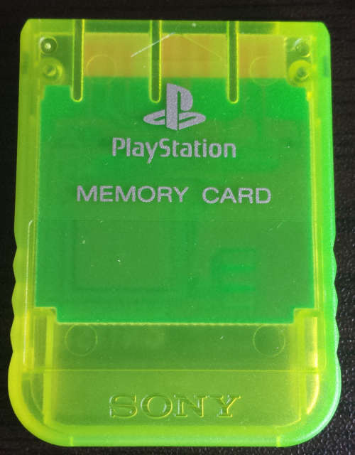 Original Lumo Yellow PS1 Memory Card