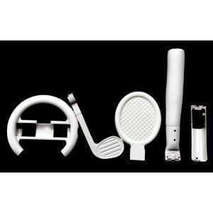 6 Piece Sports Kit (Wheel, Handgrip, Tennis, Golf, Baseball) - Wii
