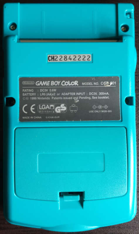 Teal Game Boy Colour Console