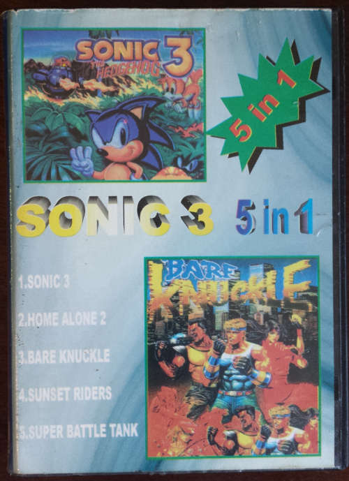 5 in 1 - Sonic 3, Home Alone 2, Bare Knuckle, Sunset Riders, Super Battle Tank - Mega Drive