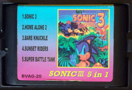 5 in 1 - Sonic 3, Home Alone 2, Bare Knuckle, Sunset Riders, Super Battle Tank - Mega Drive