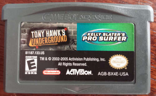 Tony Hawk's Underground / Kelly Slater Pro Surfer - GBA (NTSC / American) (Retro)