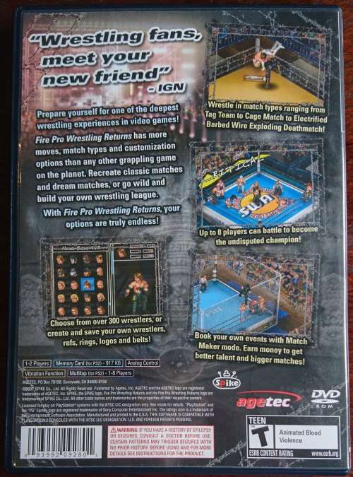 Fire Pro Wrestling Returns - PS2 (NTSC / American)