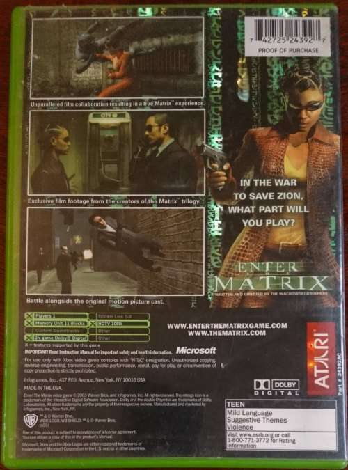 Enter The Matrix - Xbox (NTSC) (Retro)