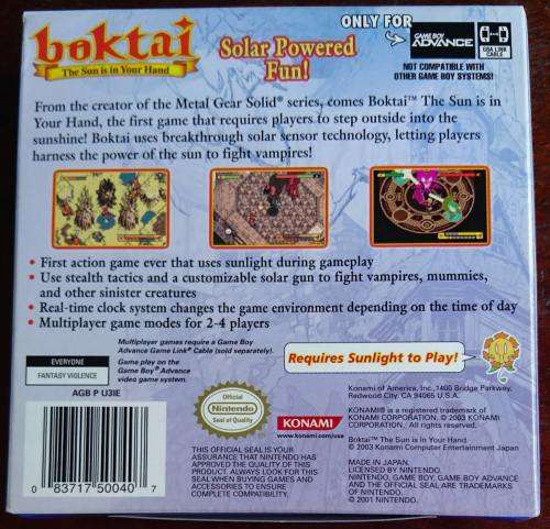 Boktai: The Sun is in Your Hand - Game Boy Advance (Boxed)(Retro)
