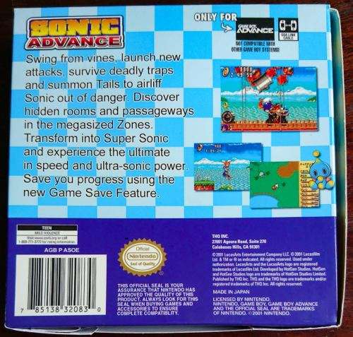 Sonic Advance - Game Boy Advance (Boxed, Bootleg) (Retro)