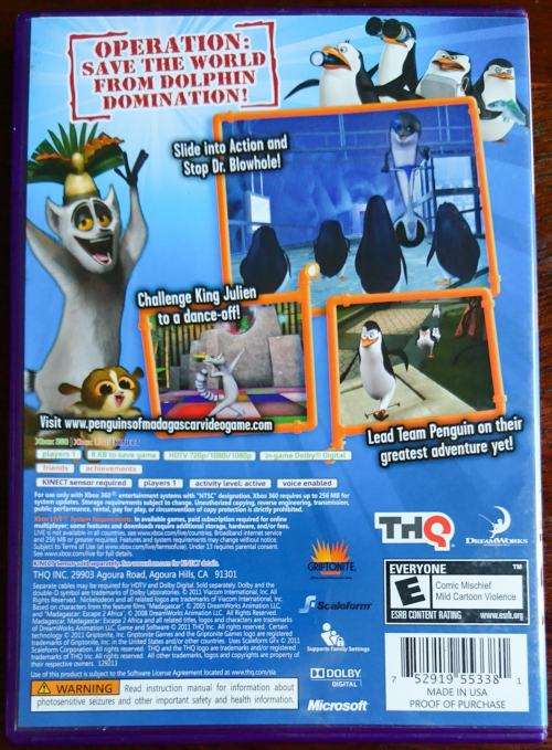 Kinect: Penguins of Madagascar: Dr Blowhole Returns Again - Xbox 360 (NTSC / American)